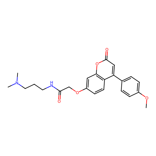 N-(3-(dimethylamino)propyl)-2-((4-(4-methoxyphenyl)-2-oxo-2H-chromen-7-yl)oxy)acetamide structure