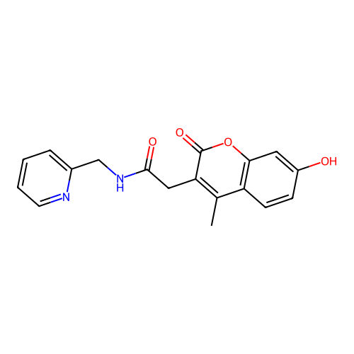 2-(7-hydroxy-4-methyl-2-oxo-2H-chromen-3-yl)-N-(pyridin-2-ylmethyl)acetamide structure