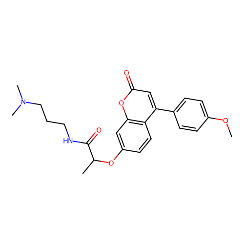 N-(3-(dimethylamino)propyl)-2-((4-(4-methoxyphenyl)-2-oxo-2H-chromen-7-yl)oxy)propanamide structure