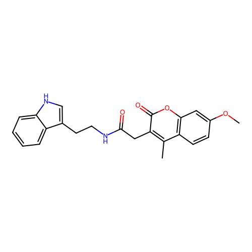 N-(2-(1H-indol-3-yl)ethyl)-2-(7-methoxy-4-methyl-2-oxo-2H-chromen-3-yl)acetamide structure