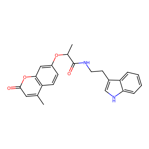 N-(2-(1H-indol-3-yl)ethyl)-2-((4-methyl-2-oxo-2H-chromen-7-yl)oxy)propanamide structure