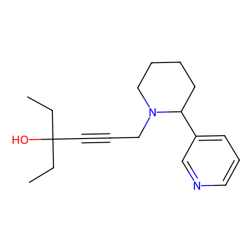 3-Ethyl-6-(2-(3-pyridyl)piperidyl)hex-4-yn-3-ol structure