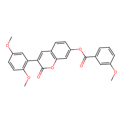 3-(2,5-dimethoxyphenyl)-2-oxo-2H-chromen-7-yl 3-methoxybenzoate structure