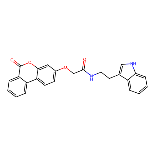 N-(2-(1H-indol-3-yl)ethyl)-2-((6-oxo-6H-benzo[c]chromen-3-yl)oxy)acetamide structure