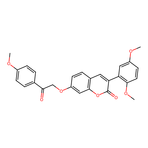3-(2,5-Dimethoxyphenyl)-7-[2-(4-methoxyphenyl)-2-oxoethoxy]chromen-2-one structure