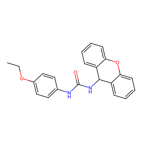 1-(4-ethoxyphenyl)-3-(9H-xanthen-9-yl)urea structure