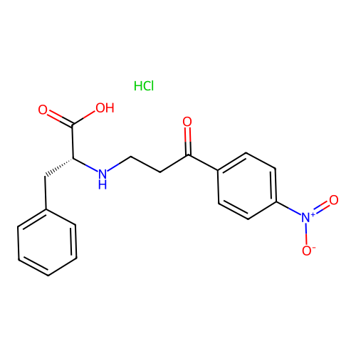 D-Phenylalanine, N-(3-(4-nitrophenyl)-3-oxopropyl)-, monohydrochloride structure