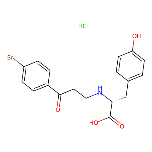 D-Tyrosine, N-(3-(4-bromophenyl)-3-oxopropyl)-, hydrochloride structure