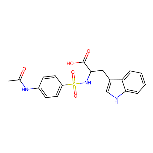 2-(4-Acetylamino-benzenesulfonylamino)-3-(1H-indol-3-YL)-propionic acid structure
