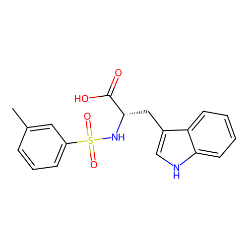 (2S)-3-(1H-Indol-3-YL)-2-(3-methylbenzenesulfonamido)propanoic acid structure