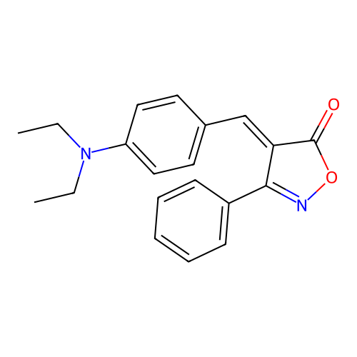 (4E)-4-[4-(diethylamino)benzylidene]-3-phenyl-1,2-oxazol-5(4H)-one structure