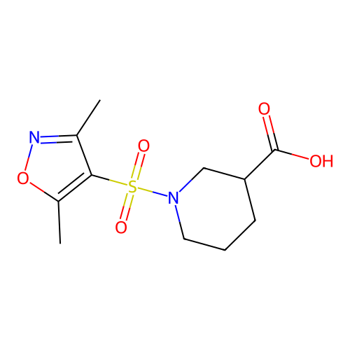 1-[(3,5-Dimethylisoxazol-4-yl)sulfonyl]piperidine-3-carboxylic acid structure