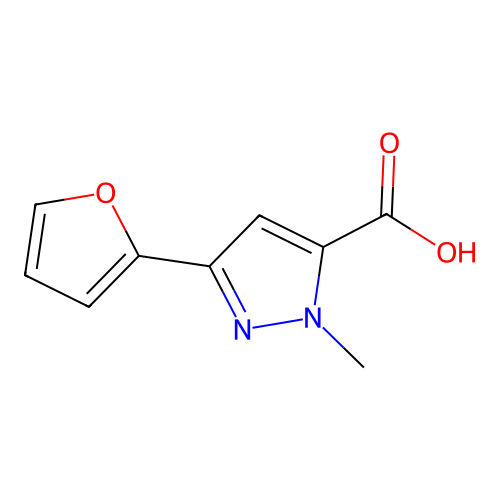 3-(Furan-2-yl)-1-methyl-1H-pyrazole-5-carboxylic acid structure