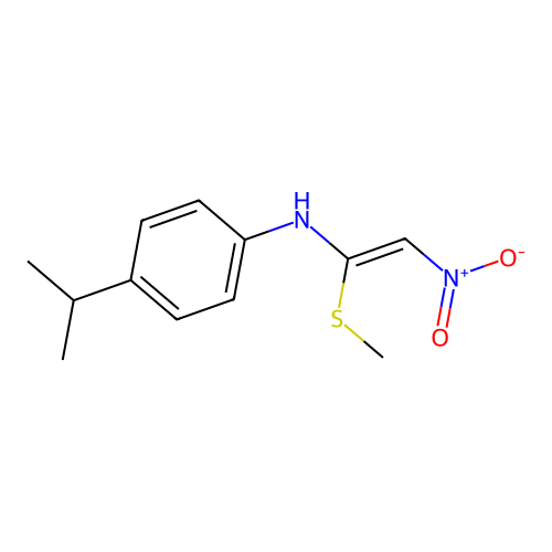 N-(1-methylsulfanyl-2-nitroethenyl)-4-propan-2-ylaniline structure
