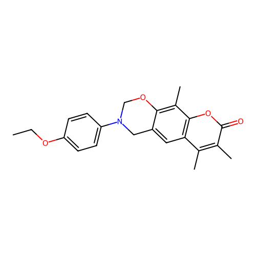 3-(4-ethoxyphenyl)-6,7,10-trimethyl-3,4-dihydrochromeno[6,7-e][1,3]oxazin-8(2H)-one structure