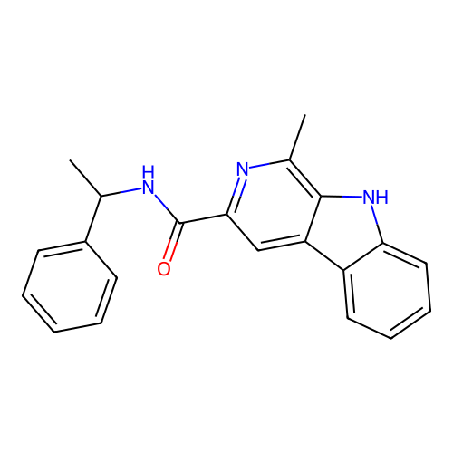 1-methyl-N-(1-phenylethyl)-9H-pyrido[3,4-b]indole-3-carboxamide structure