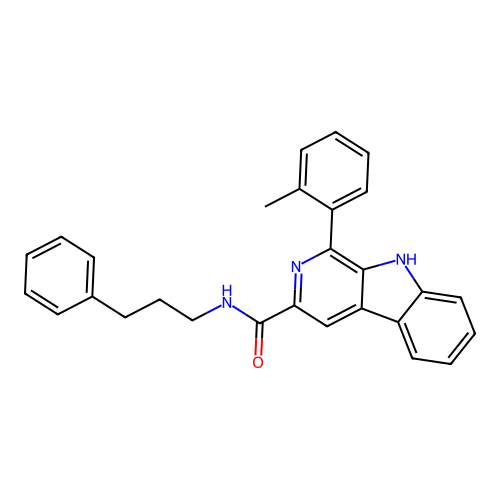 1-(2-methylphenyl)-N-(3-phenylpropyl)-9H-beta-carboline-3-carboxamide structure