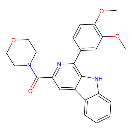 [1-(3,4-dimethoxyphenyl)-9H-beta-carbolin-3-yl](morpholin-4-yl)methanone structure