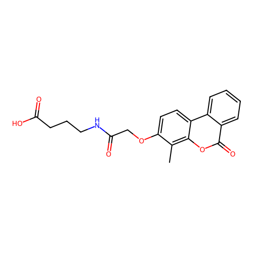 4-(2-((4-methyl-6-oxo-6H-benzo[c]chromen-3-yl)oxy)acetamido)butanoic acid structure