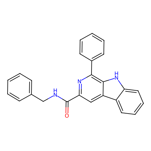 N-benzyl-1-phenyl-9H-pyrido[3,4-b]indole-3-carboxamide structure