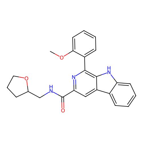 1-(2-methoxyphenyl)-N-(oxolan-2-ylmethyl)-9H-pyrido[3,4-b]indole-3-carboxamide structure