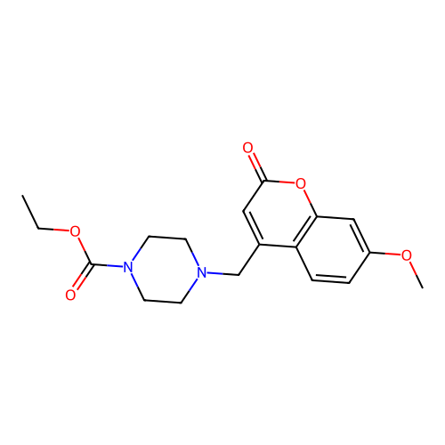 Ethyl 4-[(7-methoxy-2-oxochromen-4-yl)methyl]piperazine-1-carboxylate structure