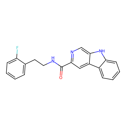 N-[2-(2-fluorophenyl)ethyl]-9H-beta-carboline-3-carboxamide structure