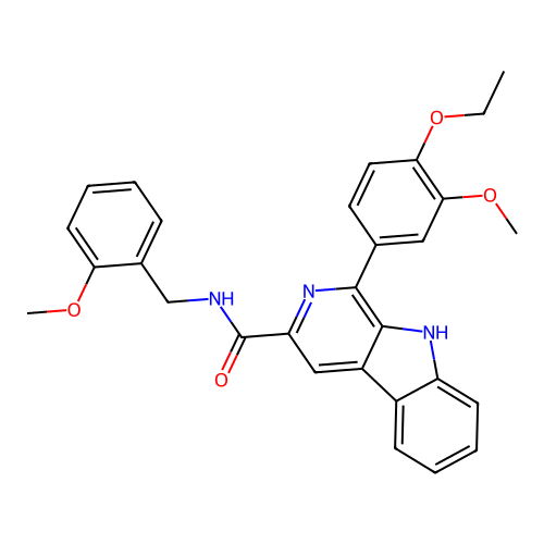 1-(4-ethoxy-3-methoxyphenyl)-N-(2-methoxybenzyl)-9H-beta-carboline-3-carboxamide structure