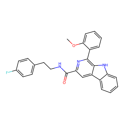 N-(4-fluorophenethyl)-1-(2-methoxyphenyl)-9H-pyrido[3,4-b]indole-3-carboxamide structure