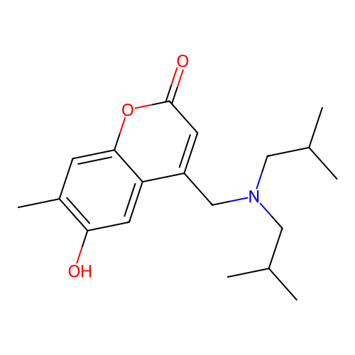 4-((diisobutylamino)methyl)-6-hydroxy-7-methyl-2H-chromen-2-one structure