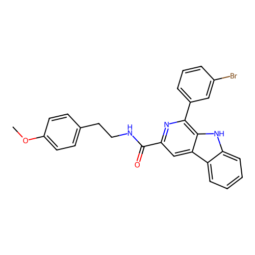 1-(3-bromophenyl)-N-(4-methoxyphenethyl)-9H-pyrido[3,4-b]indole-3-carboxamide structure