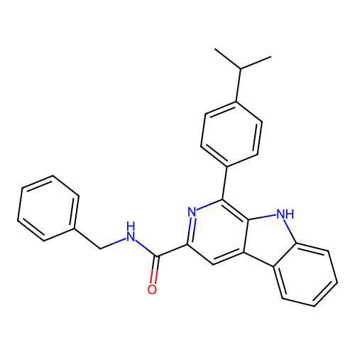 N-Benzyl-1-(4-isopropylphenyl)-9H-pyrido[3,4-B]indole-3-carboxamide structure