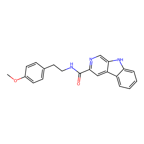 N-(4-methoxyphenethyl)-9H-pyrido[3,4-b]indole-3-carboxamide structure