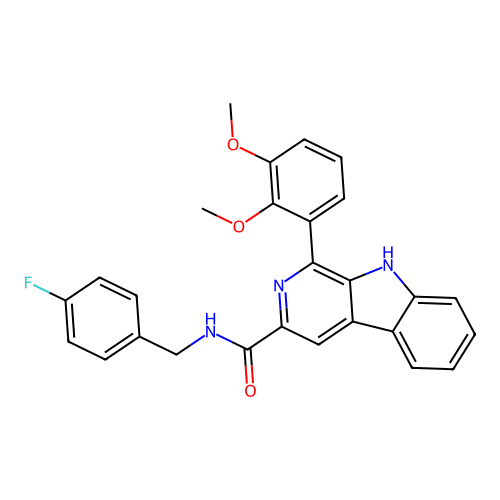 1-(2,3-dimethoxyphenyl)-N-(4-fluorobenzyl)-9H-beta-carboline-3-carboxamide structure