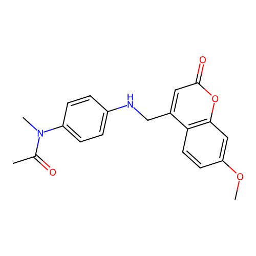 N-(4-{[(7-methoxy-2-oxo-2H-chromen-4-yl)methyl]amino}phenyl)-N-methylacetamide structure
