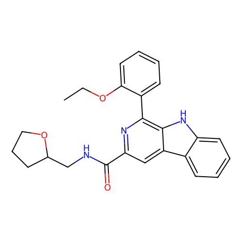 1-(2-ethoxyphenyl)-N-((tetrahydrofuran-2-yl)methyl)-9H-pyrido[3,4-b]indole-3-carboxamide structure