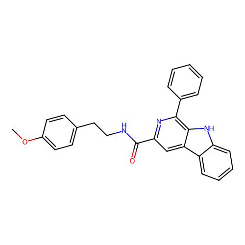 N-[2-(4-methoxyphenyl)ethyl]-1-phenyl-9H-beta-carboline-3-carboxamide structure