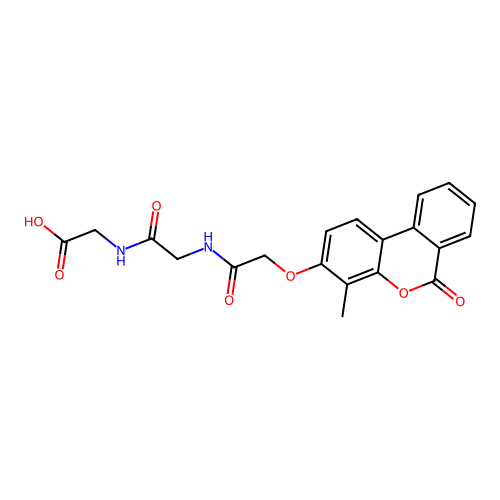 2-(2-(2-((4-methyl-6-oxo-6H-benzo[c]chromen-3-yl)oxy)acetamido)acetamido)acetic acid structure