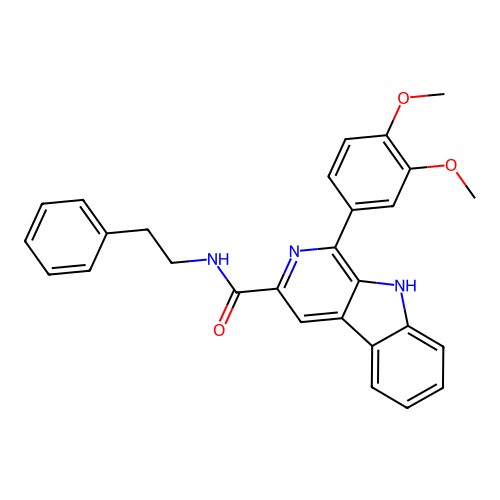 1-(3,4-dimethoxyphenyl)-N-phenethyl-9H-pyrido[3,4-b]indole-3-carboxamide structure
