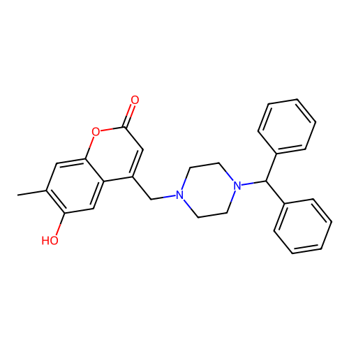 4-{[4-(Diphenylmethyl)piperazinyl]methyl}-6-hydroxy-7-methylchromen-2-one structure