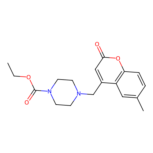 ethyl 4-[(6-methyl-2-oxo-2H-chromen-4-yl)methyl]piperazine-1-carboxylate structure