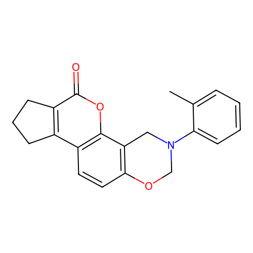3-(o-tolyl)-3,4,8,9-tetrahydro-2H-cyclopenta[3,4]chromeno[8,7-e][1,3]oxazin-6(7H)-one structure