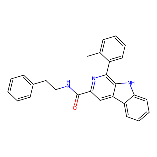 N-phenethyl-1-(o-tolyl)-9H-pyrido[3,4-b]indole-3-carboxamide structure