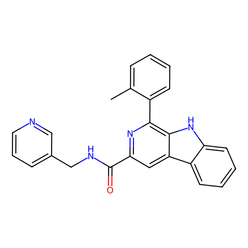 1-(2-methylphenyl)-N-(pyridin-3-ylmethyl)-9H-beta-carboline-3-carboxamide structure