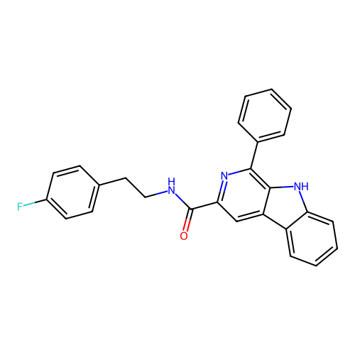 N-(4-fluorophenethyl)-1-phenyl-9H-pyrido[3,4-b]indole-3-carboxamide structure