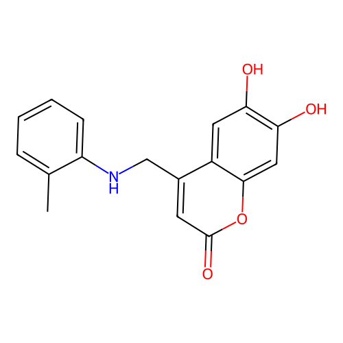 6,7-dihydroxy-4-{[(2-methylphenyl)amino]methyl}-2H-chromen-2-one structure