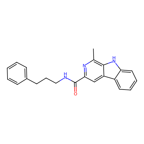 1-methyl-N-(3-phenylpropyl)-9H-pyrido[3,4-b]indole-3-carboxamide structure