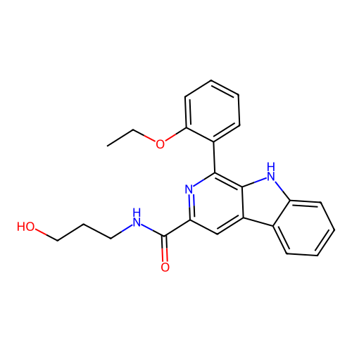 1-(2-ethoxyphenyl)-N-(3-hydroxypropyl)-9H-pyrido[3,4-b]indole-3-carboxamide structure
