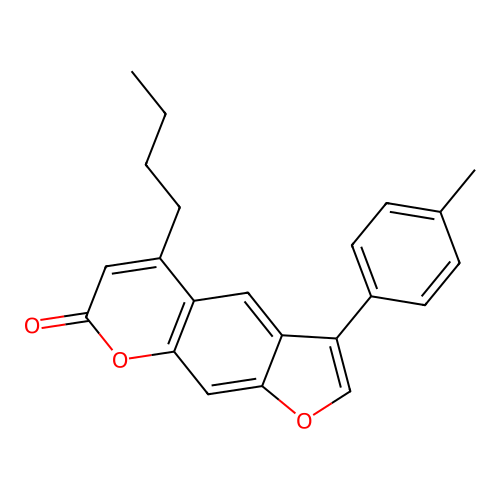 5-butyl-3-(p-tolyl)-7H-furo[3,2-g]chromen-7-one structure