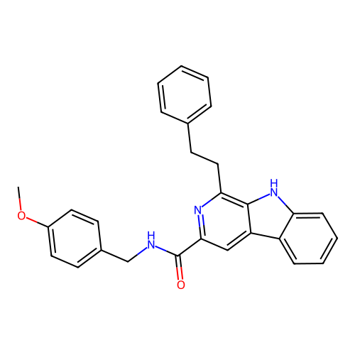 N-(4-methoxybenzyl)-1-(2-phenylethyl)-9H-beta-carboline-3-carboxamide structure